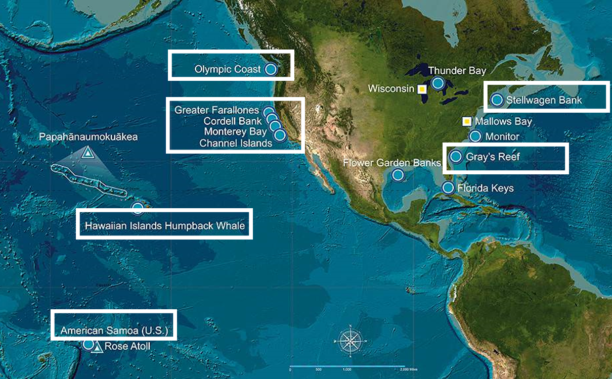 Map of National Marine Sanctuaries