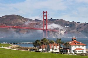 Golden Gate Bridge and old Coast Guard Station